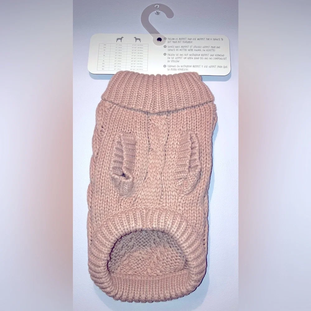 NWT GF Pet Chalet Dog Sweater, Pink, X-Small
